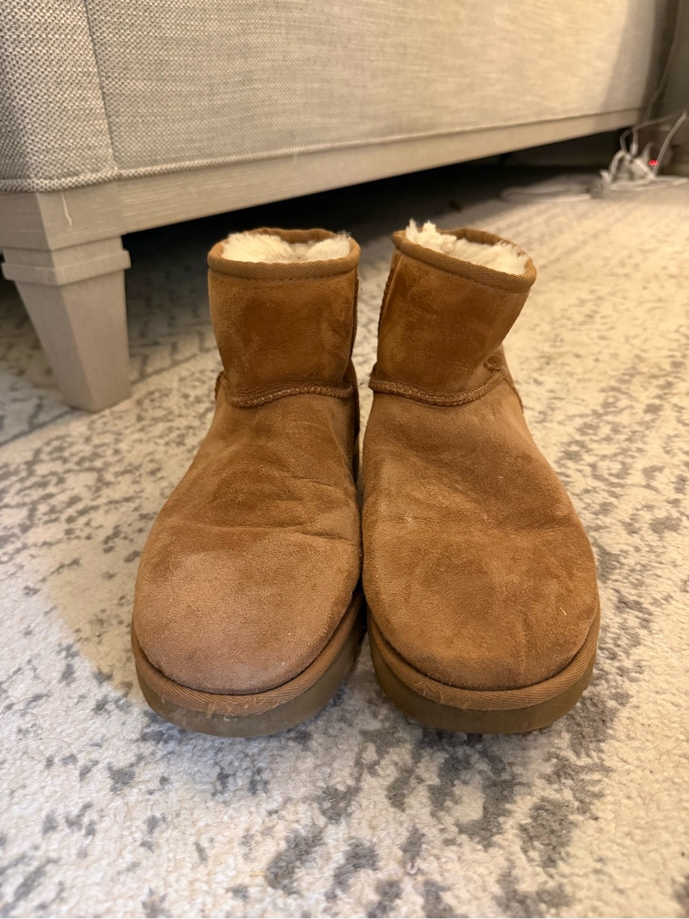 UGG Chestnut Short Suede Shearling Boots